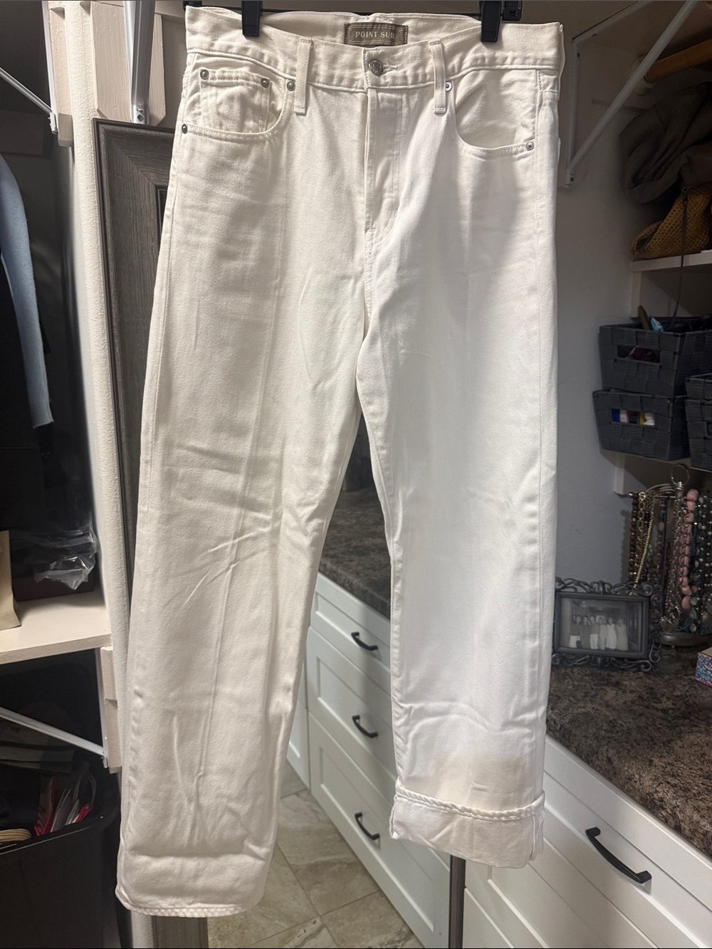 J. Crew Women's White Straight-Leg Jeans